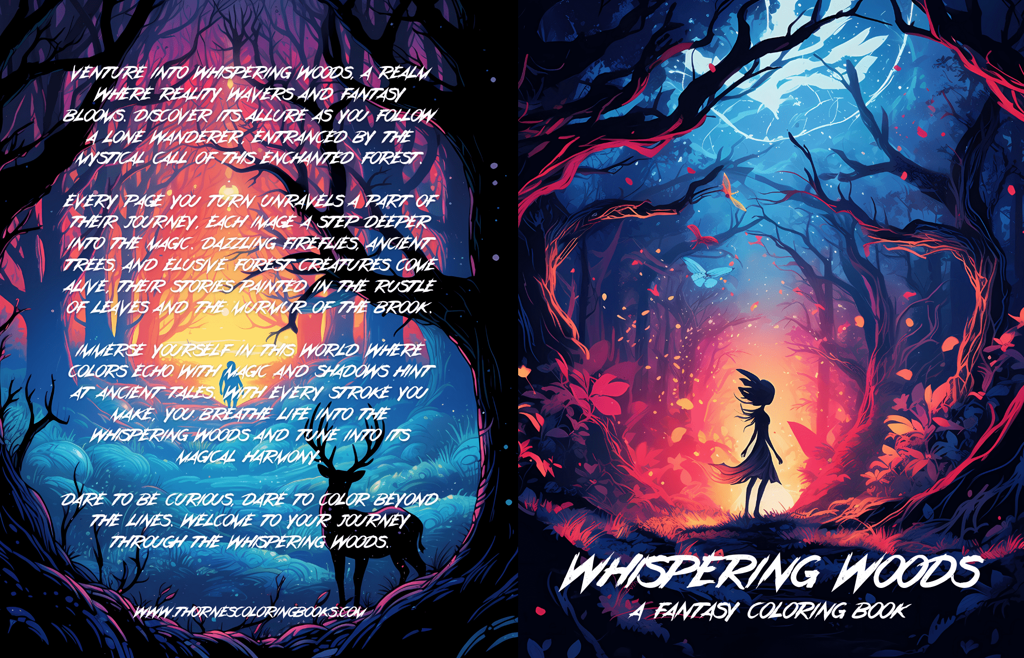 Whispering Woods: A Fantasy Coloring Book
